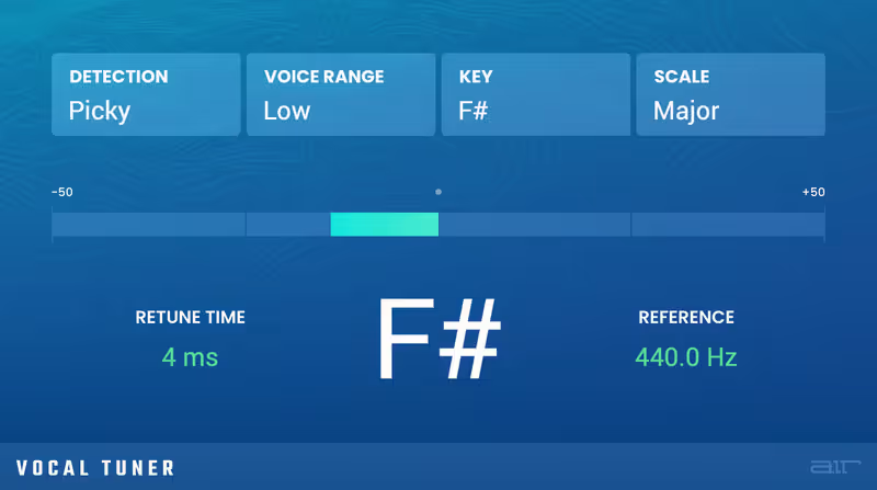 Interface of Vocal Tuner by AIR Music Technology