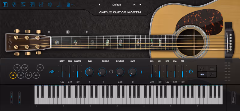Interface of Ample Guitar M by Ample Sound