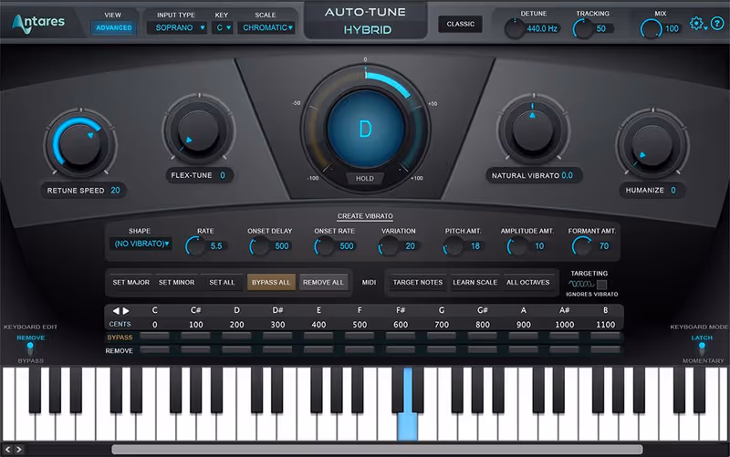 Interface of AutoTune Hybrid by Antares