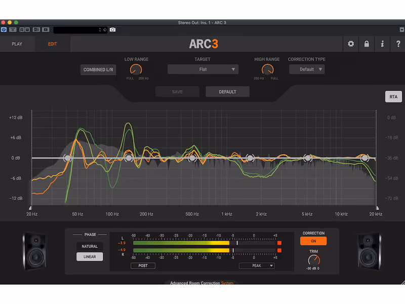 Interface of ARC System 3 by IK Multimedia
