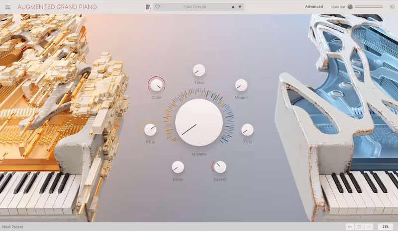 Interface of Augmented GRAND PIANO by Arturia