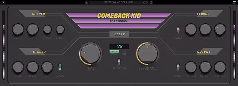 Interface of Comeback Kid by Baby Audio