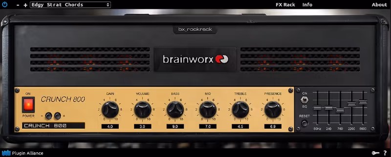 Interface of bx_rockrack V3 by Brainworx