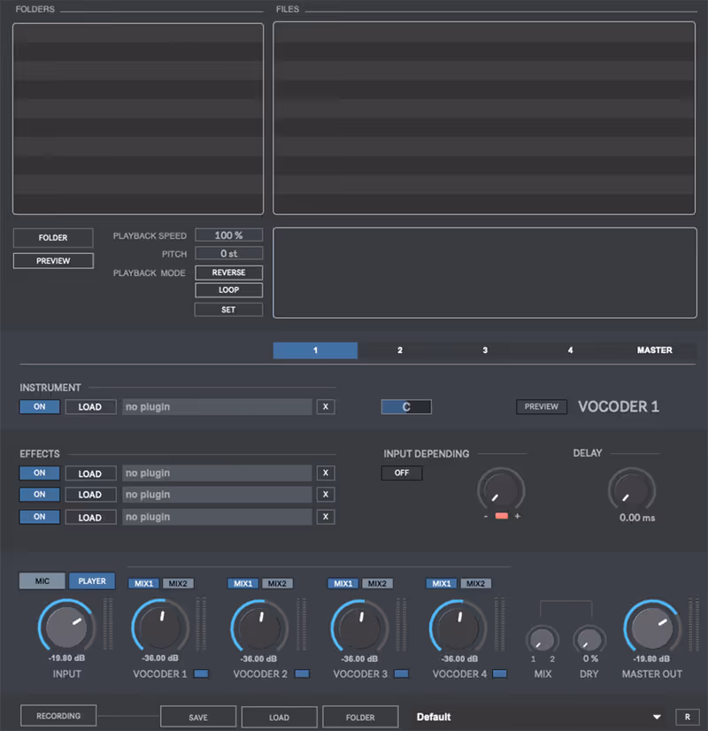 Interface of Multiplex Vocoder 3 by Digital Brain Instruments
