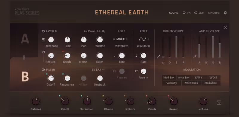 Interface of Ethereal Earth by Native Instruments