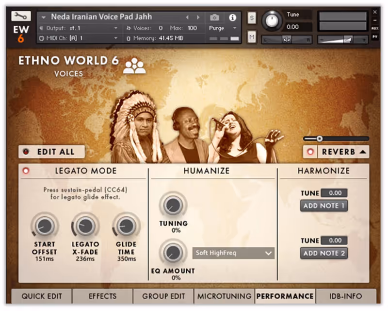 Interface of Ethno World 6 by Best Service