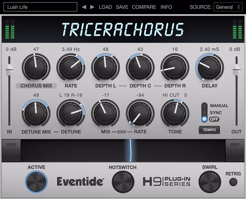 Interface of TriceraChorus by Eventide