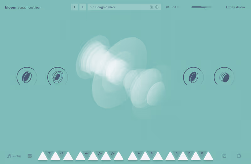 Interface of Bloom Vocal Aether by Excite Audio