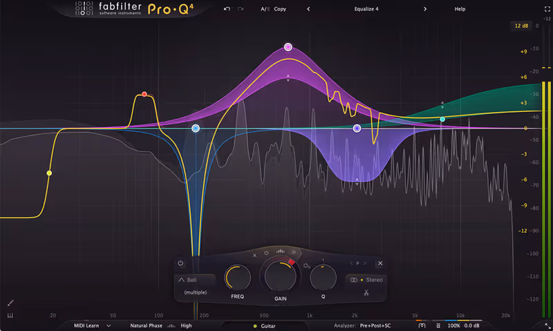 Interface of Pro-Q 4 by FabFilter