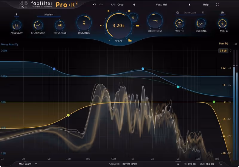 Interface of Pro-R 2 by FabFilter