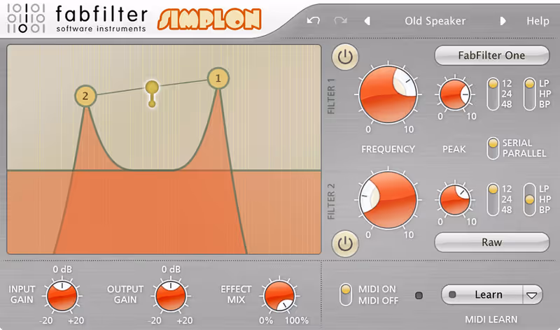 Interface of Simplon by FabFilter
