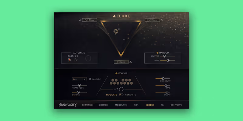 Interface of ALLURE: Modern Upright by Heavyocity
