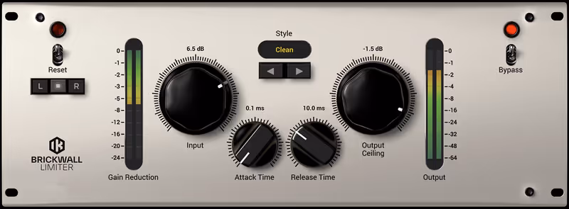 Interface of Brickwall Limiter by IK Multimedia