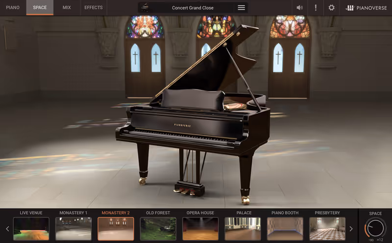 Interface of Pianoverse - Concert Grand YF3 by IK Multimedia
