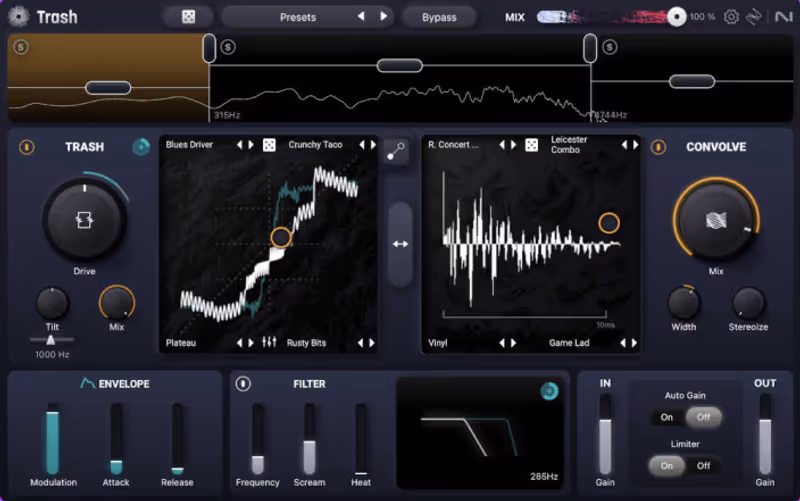 Interface of Trash by iZotope