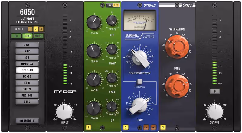 Interface of 6050 Ultimate Channel Strip Native v7 by McDSP