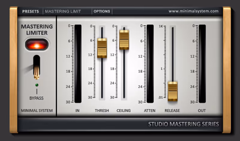 Interface of Mastering Limiter by Minimal System Group