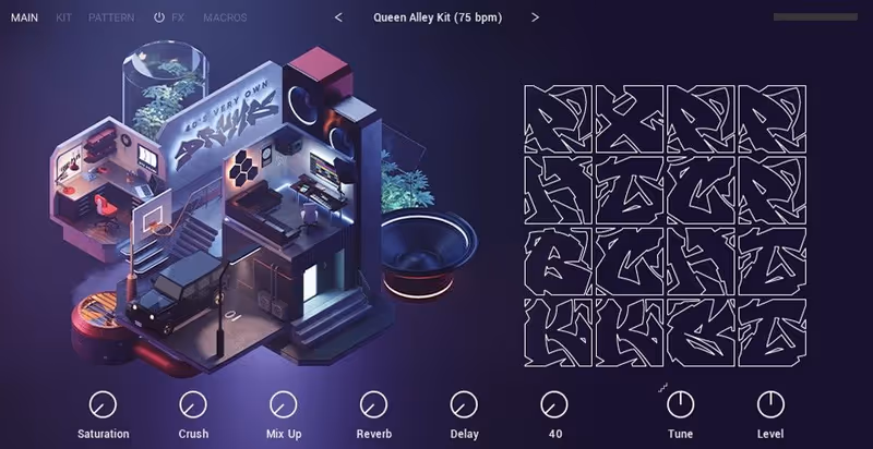 Interface of 40's Very Own Drums by Native Instruments