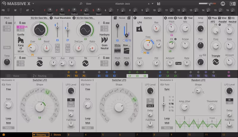 Interface of MASSIVE X by Native Instruments