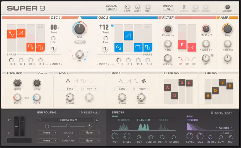 Interface of Super 8 by Native Instruments