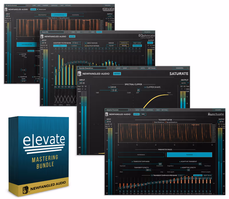 Interface of Elevate Mastering Bundle by Newfangled Audio