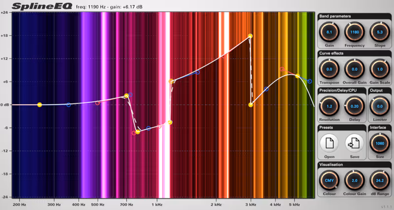 Interface of SplineEQ by Photosounder