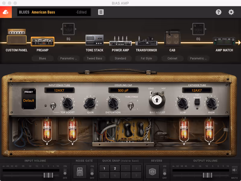 Interface of BIAS Amp 2 Pro by Positive Grid