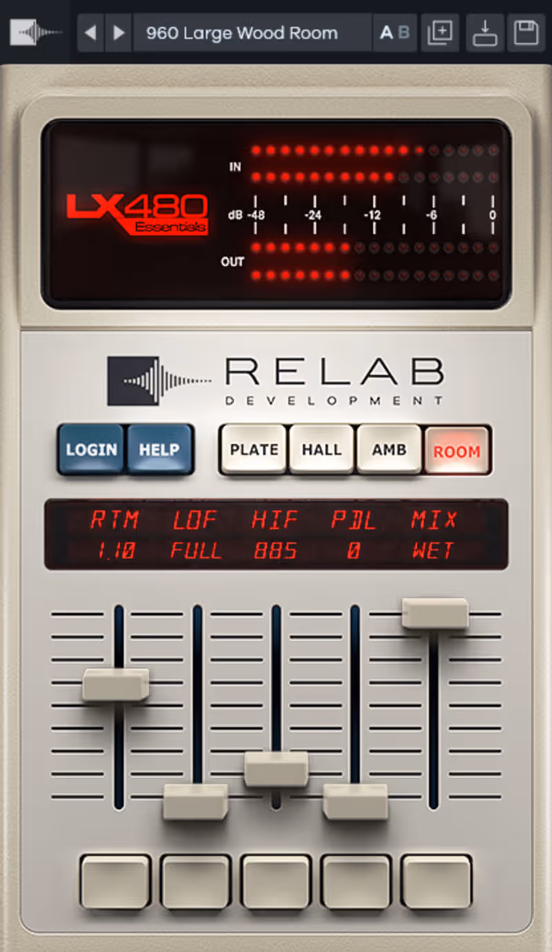 Interface of LX480 Essentials by Relab Development