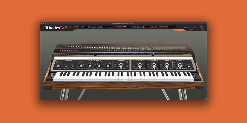 Interface of V8 Pro Virtual Instrument by Rhodes