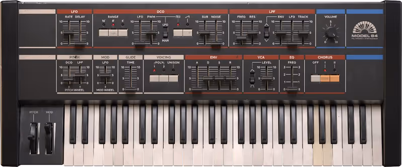 Interface of Model 84 Polyphonic Synthesizer by Softube
