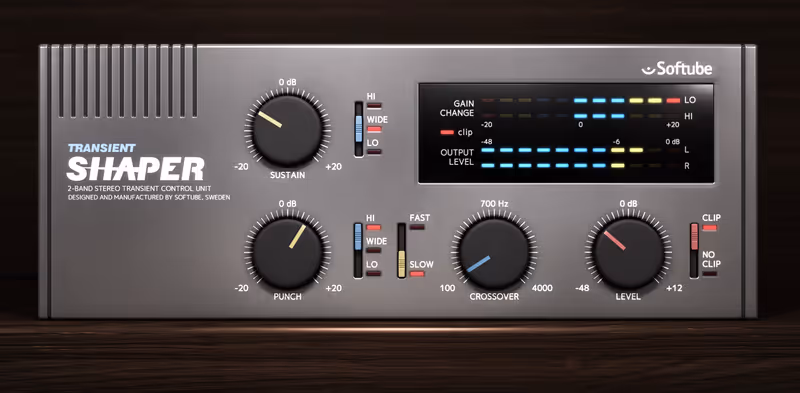 Interface of Transient Shaper by Softube
