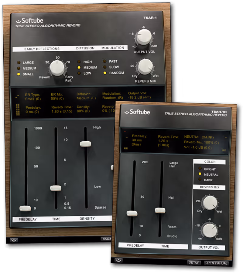 Interface of TSAR-1 Reverb by Softube