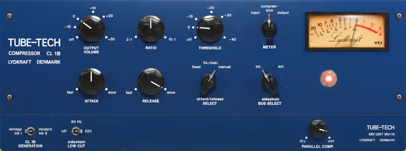 Interface of Tube-Tech CL 1B Mk II by Softube