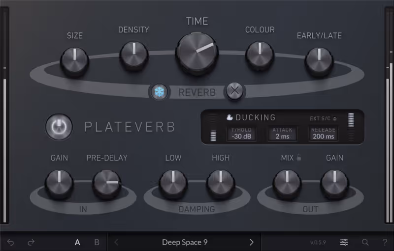 Interface of SSL PlateVerb by Solid State Logic