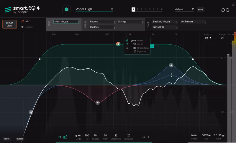 Interface of smart:EQ 4 by sonible