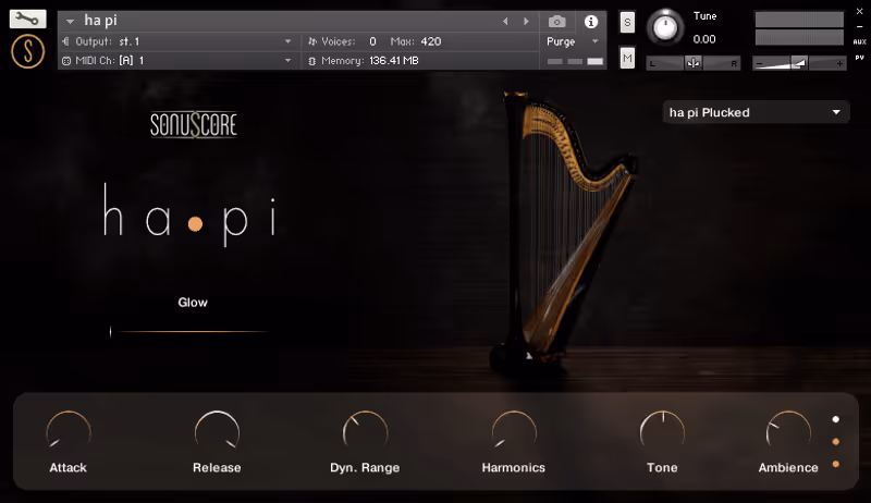 Interface of ha•pi - Concert Harp by Sonuscore