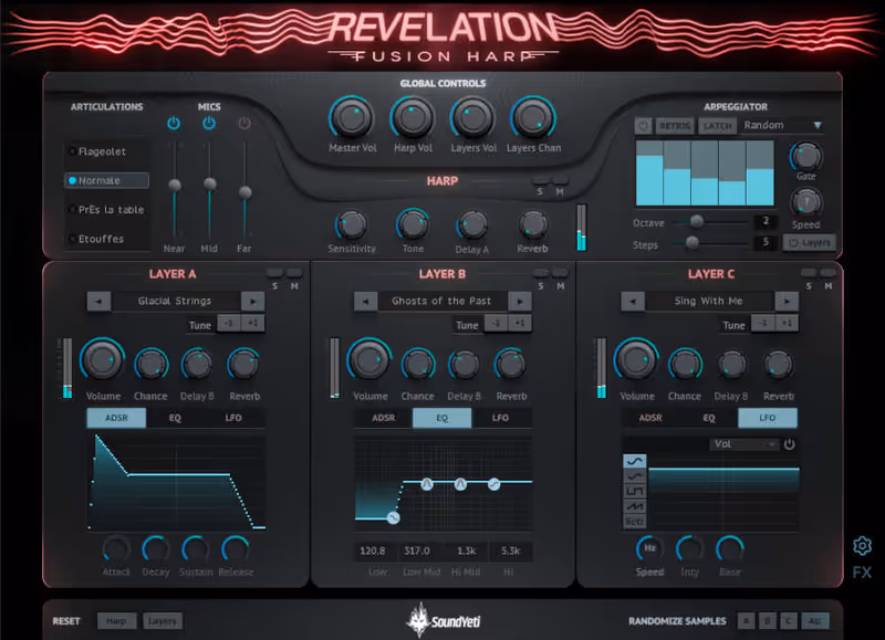 Interface of Revelation Fusion Harp by Sound Yeti
