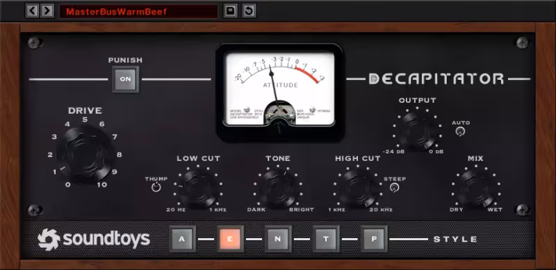 Interface of Decapitator by Soundtoys