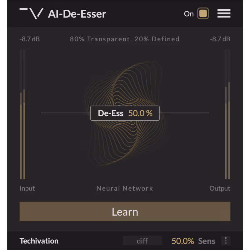 Interface of Spectral De-esser by iZotope