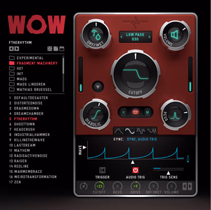 Interface of WOW 2 by Sugar Bytes