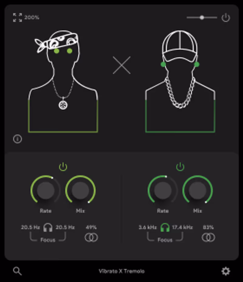 Interface of VibratoTremolo by Thenatan Audio