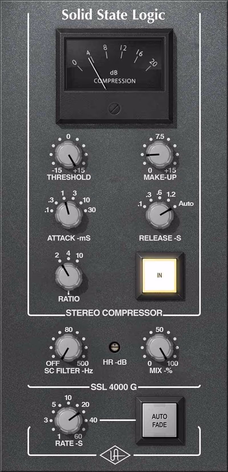 Interface of SSL 4000 G Bus Compressor by Universal Audio