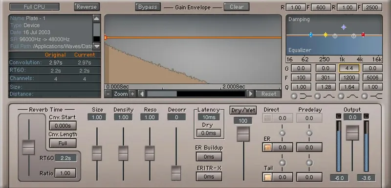 IR1 Convolution Reverb by Waves