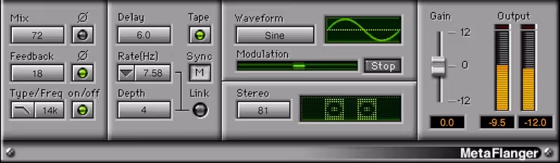 Interface of MetaFlanger by Waves
