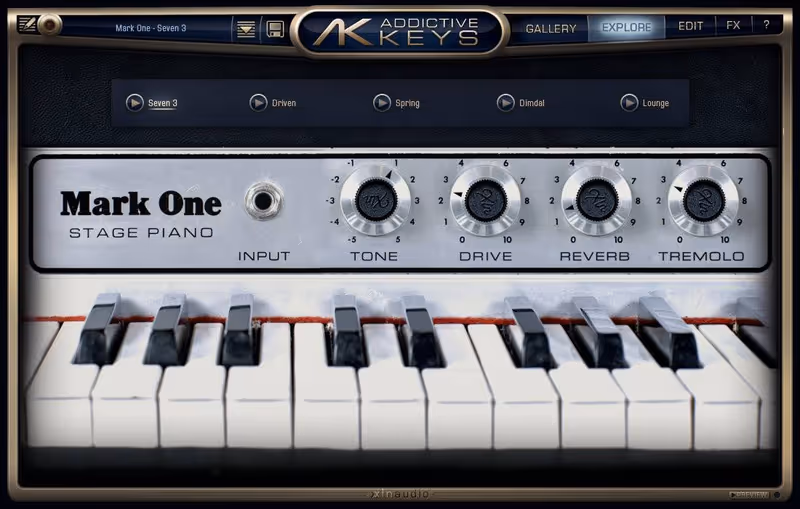 Interface of Addictive Keys: Mark One by XLN Audio