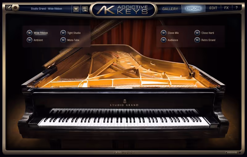 Interface of Addictive Keys: Studio Grand by XLN Audio