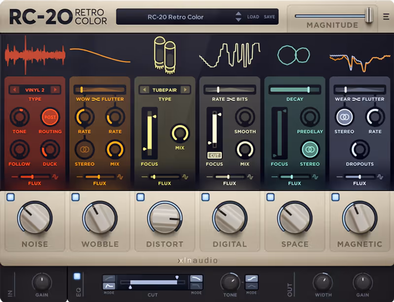 Interface of RC-20 Retro Color by XLN Audio
