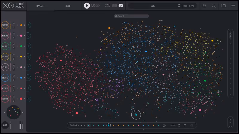 Interface of XO by XLN Audio