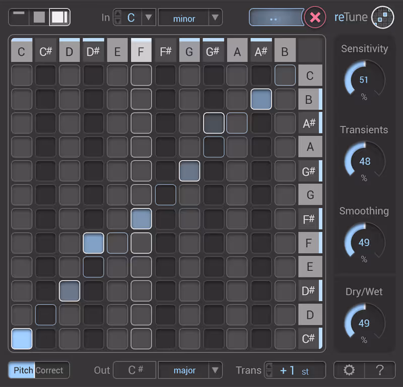 Interface of reTune by zplane