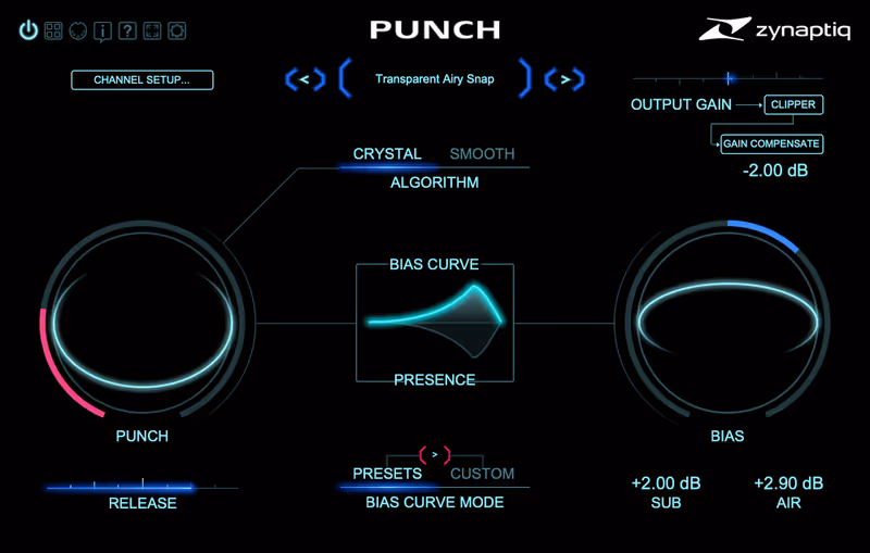 Interface of PUNCH by Zynaptiq